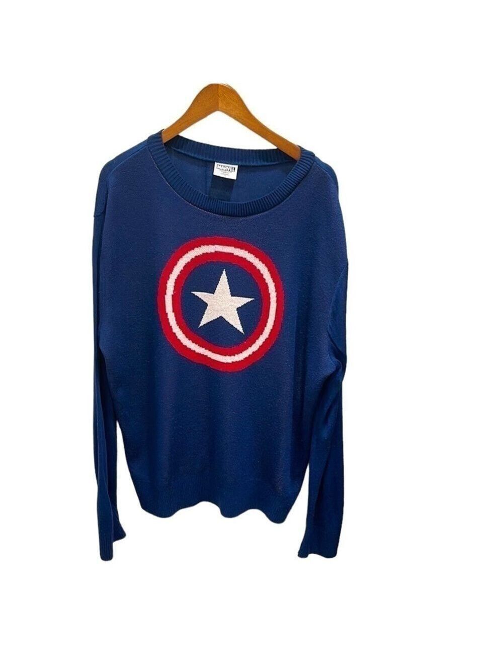 MARVEL Captain Marvel Acrylic Crew Neck Men’s Sweater SZ XL